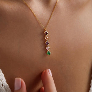 Personalized Multi Family Birthstone Necklace