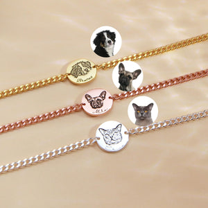 Personalized Pet Portrait Bracelet Gift for Pet Lover