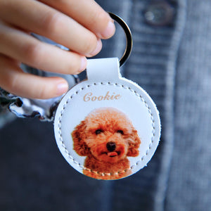 Personalized Engraved Name Custom Pet Keychain with Portrait from Photo, Memorial Gift