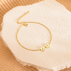 Personalized Heart Charms Letters Bracelet