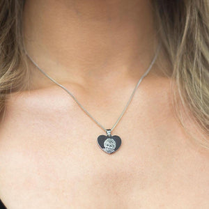 Personalized Necklace Photo Engraved Heart Pendant
