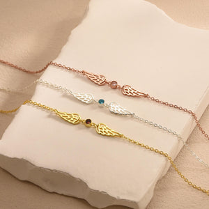 Personalized Guardian Angel Birthstone Bracelet