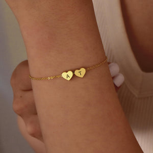 Personalized Heart Charms Letters Bracelet