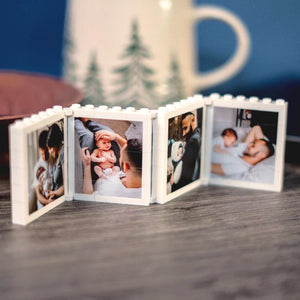 Personalized Foldable Dad & Me Brick Photo Frame Gift, Mini Photo Album