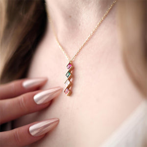 Personalized Multi Family Birthstone Necklace