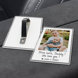 Personalized Dad Gifts Custom Photo Car Visor Clip