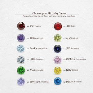 Personalized Leaf Birthstone Necklace, Grandma Mother Gift