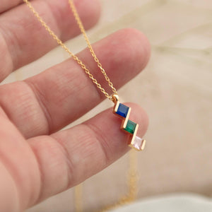 Personalized Multiple Birthstone Necklace Gift For Family