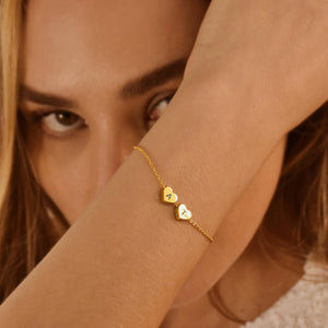 Personalized Heart Charms Letters Bracelet