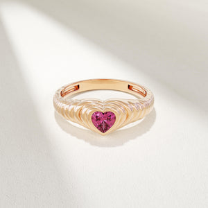 Heart-shaped Personalized Birthstone Ring