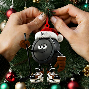 Personalized Name Ice Hockey Ornament Christmas Gift