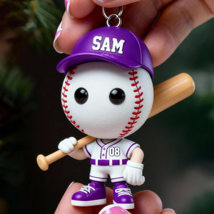 Adorable Baseball Star Personalized Ornament