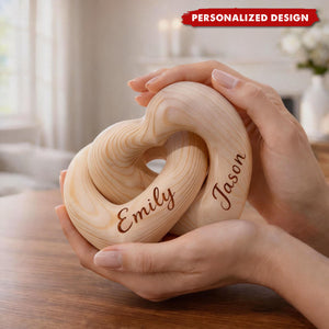 Custom Names Personalized Infinity Heart Sculpture, Romantic Couple Keepsake, Anniversary Present for Him Her