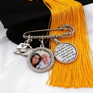 Grad Cap Gown Charm Ceremony pin, Personalized Photo 2026 Graduation Cap Memorial Tassel Lapel Pin