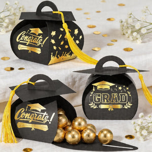 Graduation Cap Gift Box Graduation Party Favors Candy Boxes Treat Box with Tassel Table