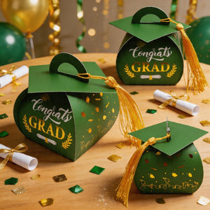 Graduation Cap Gift Box Graduation Party Favors Candy Boxes Treat Box with Tassel Table