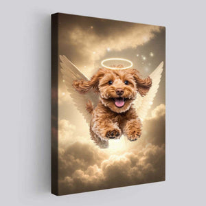 Pet Loss With Halo & Wings Heavenly - Personalized Customized Canvas Poster - Memorial Gift For Pet Lovers