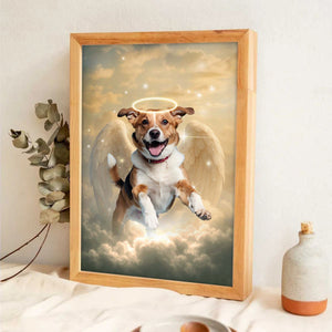 Pet Loss With Halo & Wings Heavenly - Personalized Customized Canvas Poster - Memorial Gift For Pet Lovers