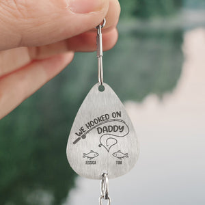 Hooked On Daddy/ Dad/ Papa - Family Personalized Custom Engraved Fishing Lure