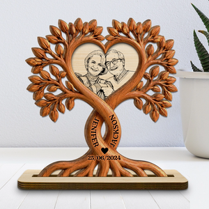 Love Forever Tree - Personalized Custom Wood Plaque With Flat Base