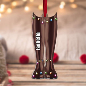 Personalized Riding Outfit Horse, Horse Custom Shape Acrylic Ornament Christmas Gift