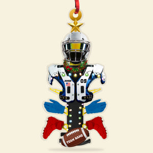 Personalized Football Equipment Rack Ornament, For Football Lovers Christmas Gift