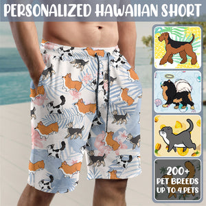 Dog Hawaii Shorts- Personalized Dog/Cat Hawaii Beach Shorts