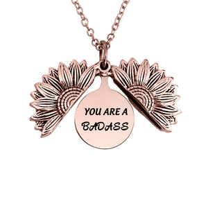 You Are A Badass-Sunflower Necklace