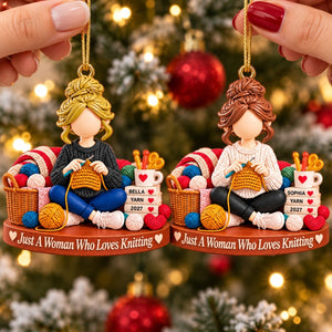 Just A Girl Who Loves Crochet - Personalized Christmas Ornament,Yarn Lover Christmas Gift