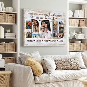 DAD Photo Collage Gift, Personalized Dad Canvas Print, Father’s Day Gift for Husband