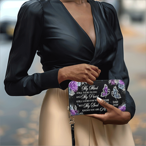My Mind Still Talks To You - Personalized Leather Clutch Purse