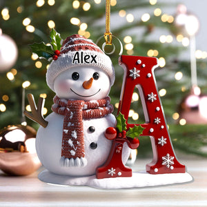 Snowman Letter - Personalized Acrylic Ornament