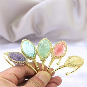 Elegant Amethyst Gold Cuff Bracelet For Her