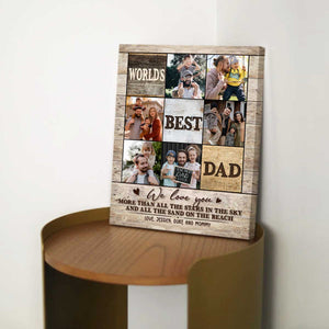World’s Best Dad Custom Photo Canvas Poster,Personalized Personalized Fathers Day Picture Gift