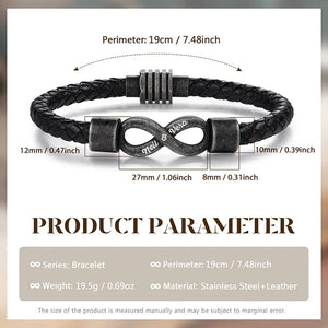 All because two people fell madly in love-Personalized Couple names Leather Bracelet