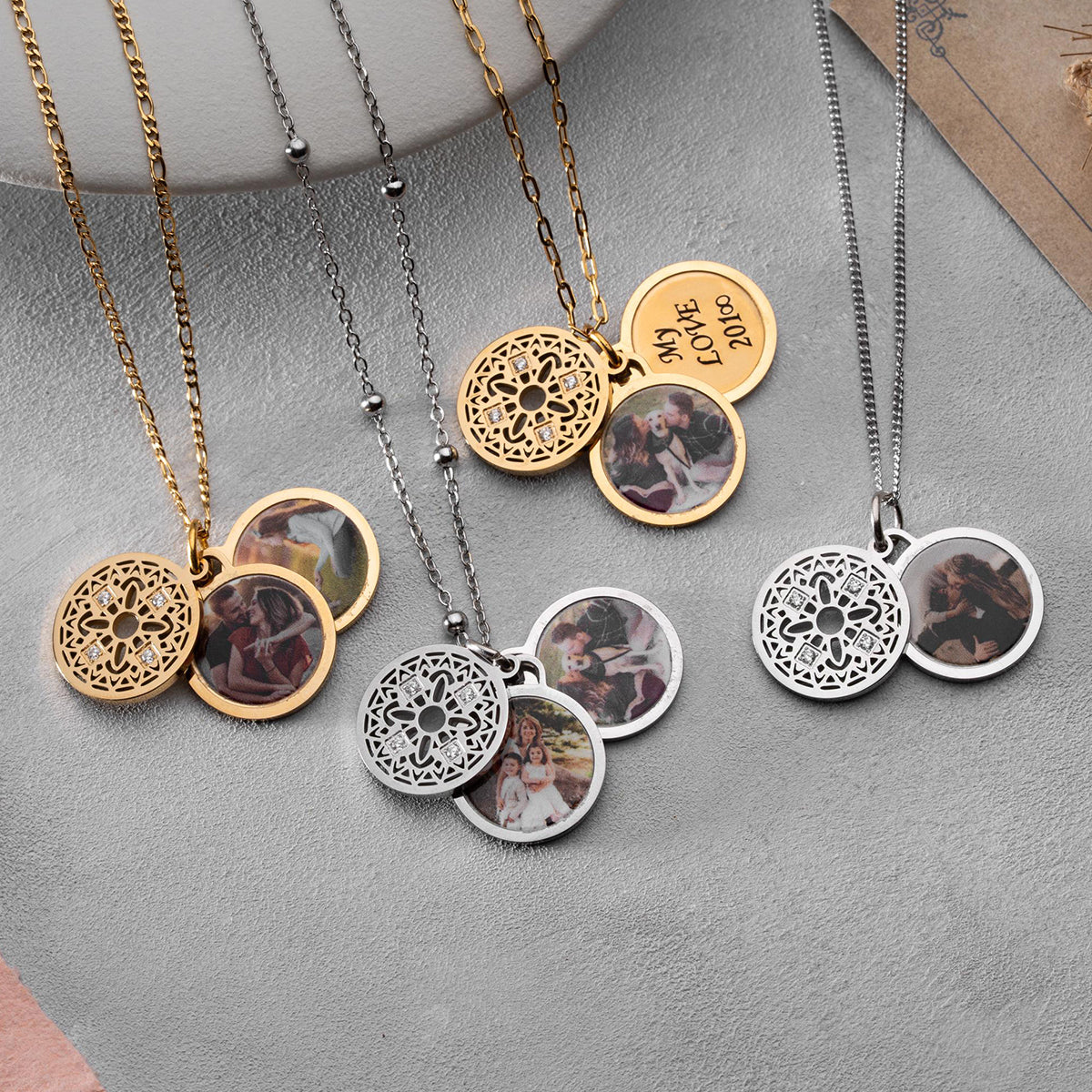 Custom Locket Necklace with Photo, Personalized Photo Pendant, Engravable Memorial Jewelry, Mothers Day Gift for Her