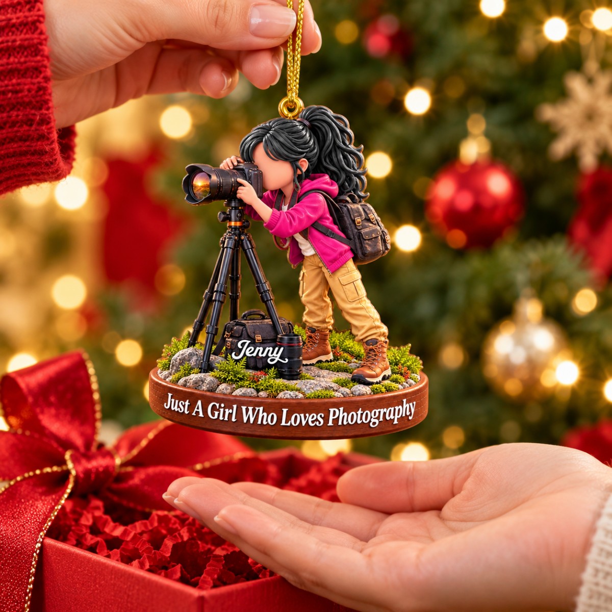 Just A Boy Who Loves Photography Personalized Christmas Ornament Gift for Photographer