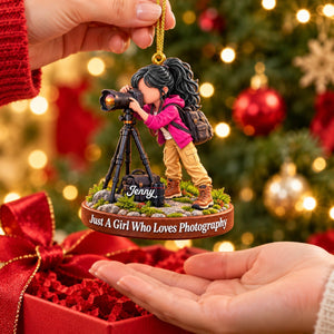 Just A Boy Who Loves Photography Personalized Christmas Ornament Gift for Photographer