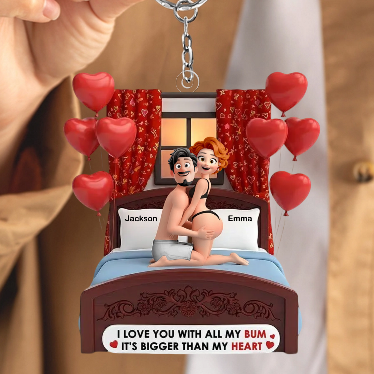 Cheeky Couple Personalized Acrylic Keychain Gifts For Couple