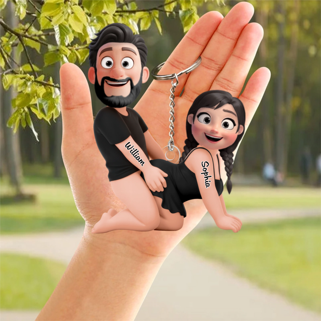 Naughty Personalized Couple  Acrylic Keychain - Gifts For Couple
