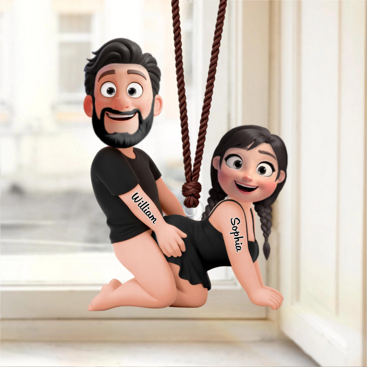 Naughty Personalized Couple  Acrylic Ornament - Gifts For Couple