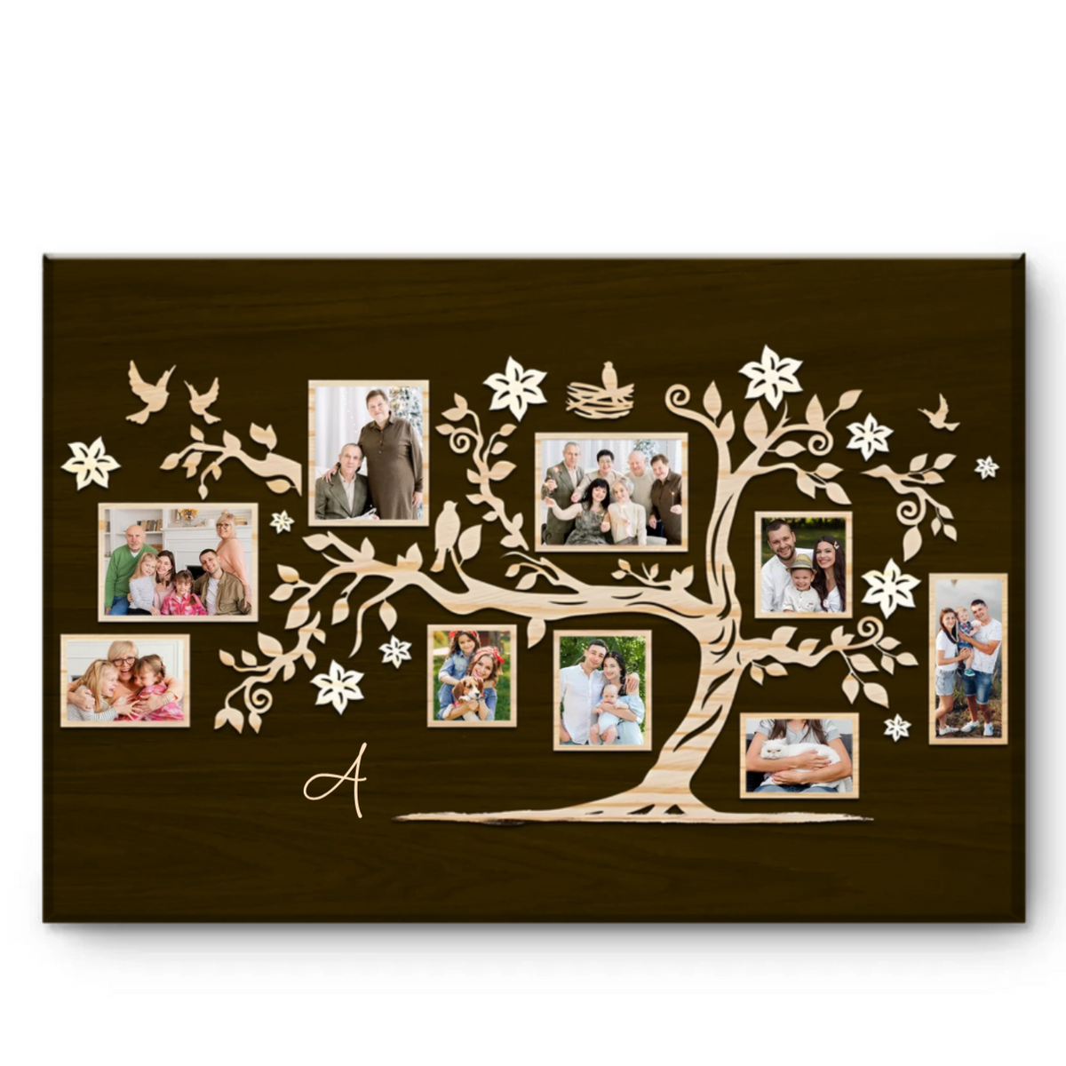Family Tree - Personalized Family Tree With Photos Canvas Poster Gift