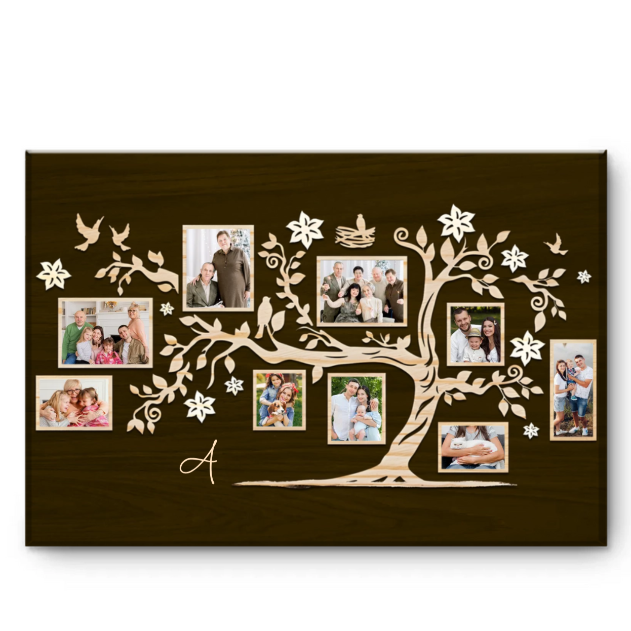 Family Tree - Personalized Family Tree With Photos Canvas Poster Gift