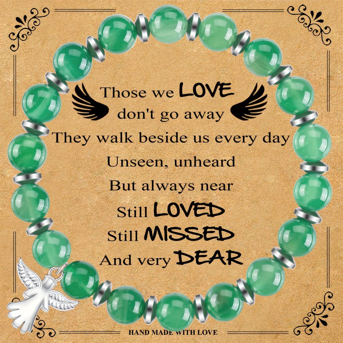 Guardian Angel Gift, Little Hug from Heaven Natural Stone Angel Bracelet