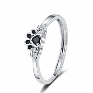 "Angel's Companion"-Paw Wing Ring My Four Legged Angel Is Always Near By