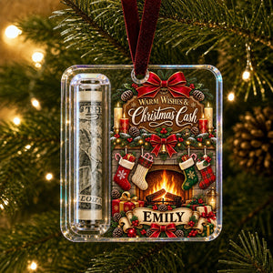 Personalized Christmas Cash Gift Holder Acrylic Ornament
