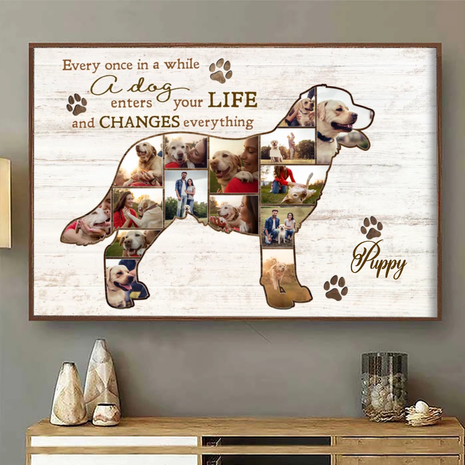 Best Labrador Retriever Personalized Photo Collage Canvas Gift For Dog Lover
