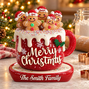 "Merry Christmas" Personalized Family Custom Shaped Acrylic Plaque – Custom Name Holiday Keepsake Gift For Families
