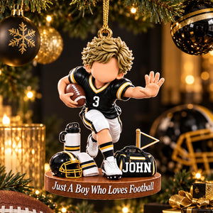 Personalized American Football Boy Football Girl Christmas Ornament