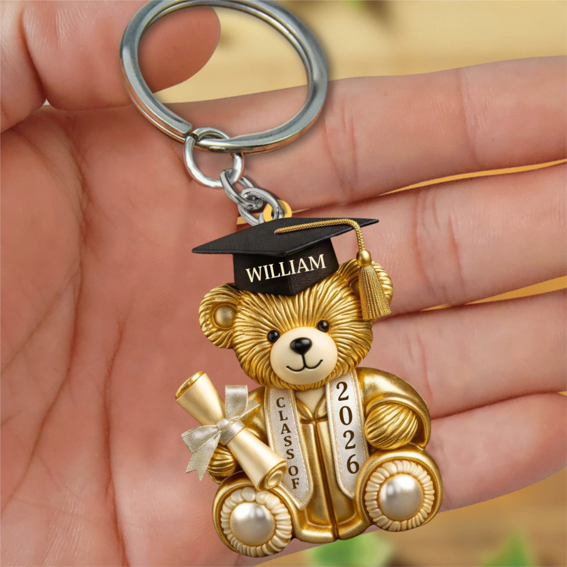 This Bear Graduated So They Don't Have To - Class Of 2026 Personalized Acrylic Keychain